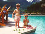 Kaiden and Julia at the pool.