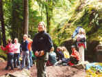 Carolyn at the ropes course.