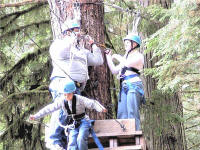 On the ropes course.